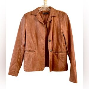 Bagatelle Tan Faux Leather Blazer